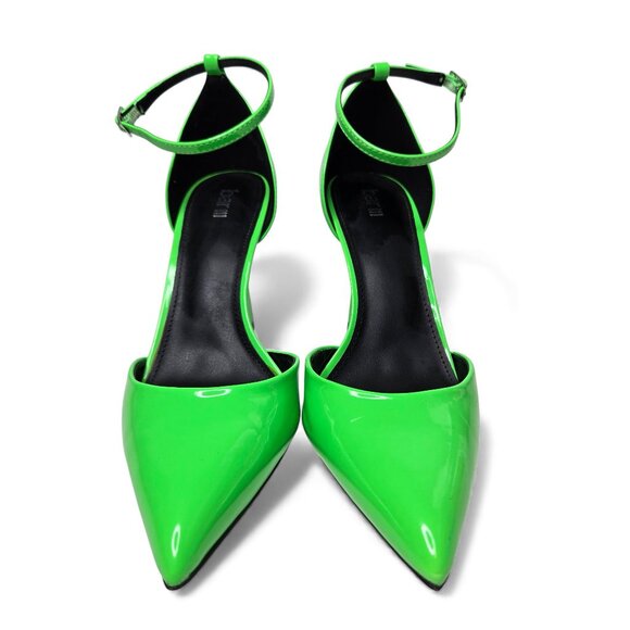 Bar III Womens Idaa Neon Green Patent Pointed Toe Dressy Ankle Strap Shoes 9.5M - Picture 3 of 11